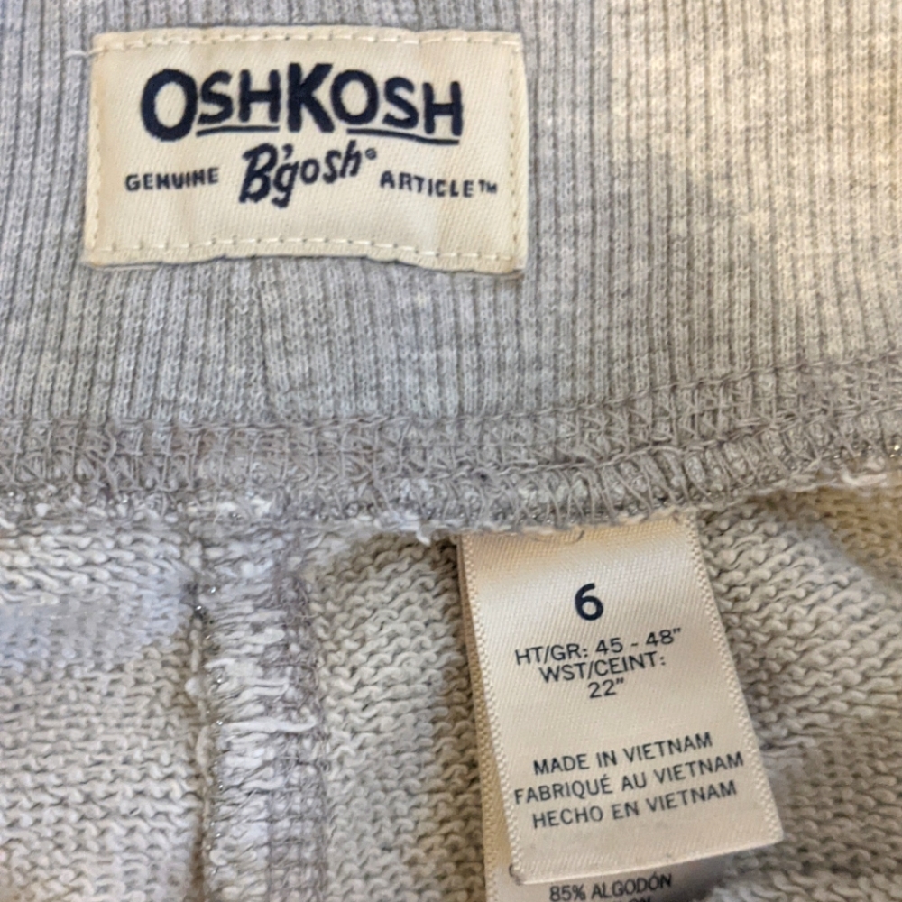 Osh Kosh girls sweatpants joggers size 6